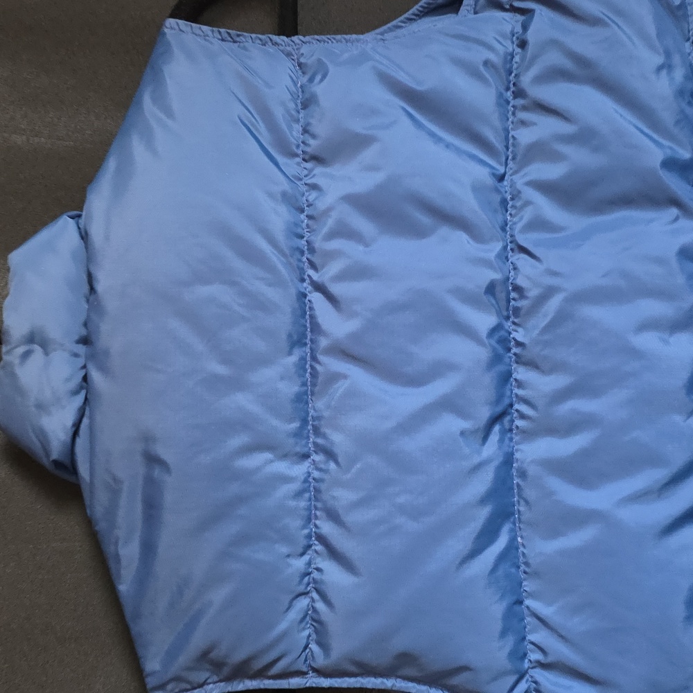 VTG L.L.Bean Puffer Vest Goose Down Blue Snap Ladies Small - Picture 8 of 9